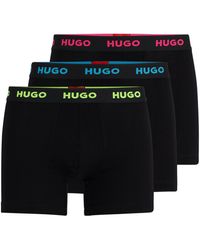 HUGO - Set Van Drie Boxershorts Van Stretchkatoen Met Logo - Lyst
