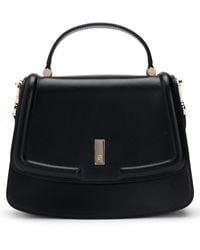 BOSS - Top-handle Handbag In Leather With Double B Monogram - Lyst