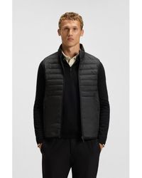 BOSS - Water-Repellent Gilet With Decorative Reflective Accents - Lyst