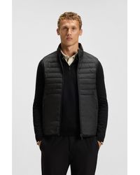 BOSS - Water-Repellent Gilet With Decorative Reflective Accents - Lyst