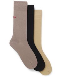 HUGO - Three-Pack Of Regular-Length Socks With Logos - Lyst