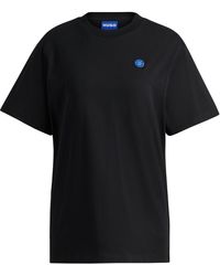 HUGO - T-Shirt aus Baumwoll-Jersey mit Logo-Aufnäher - Lyst
