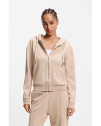 BOSS - Cotton-Blend Zip-Up Hoodie With Double B Monogram - Lyst
