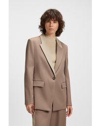 BOSS - Relaxed-Fit Blazer With Colour-Blocked Lapels - Lyst
