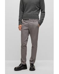 BOSS - Slim-fit Chinos In A Melange Stretch-cotton Blend - Lyst