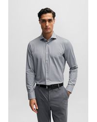 BOSS - Regular-fit Shirt In Structured Performance-stretch Material - Lyst