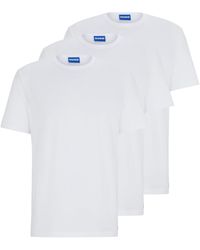 HUGO - Set Van Drie T-shirts Van Katoenen Jersey Met Logodetails - Lyst