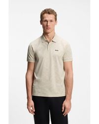 BOSS - Cotton-Piqué Polo Shirt With All-Over Print - Lyst