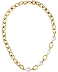 BOSS - Gold-tone Chain Necklace With Freshwater Pearls - Lyst