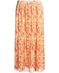 HUGO - Jupe Mi-Longue Plissée Avec Imprimé À Fleurs Effet Flou - Lyst