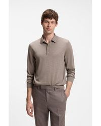 BOSS - Merino-Wool Polo Sweater - Lyst