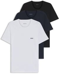 BOSS - Boss - 3-pack Of Logo Embroidered T-shirts In Cotton - Lyst