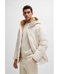BOSS - Regular-fit Down Jacket In Thick Corduroy - Lyst