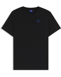 HUGO - T-Shirt Van Katoenen Jersey Met Happy -Logo - Lyst