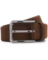 BOSS - Suede Belt With-Tone Buckle - Lyst