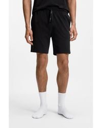 BOSS - Stretch-Cotton Shorts With Embroidered Logo - Lyst
