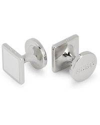 HUGO - Square Cufflinks With Enamel Core And Logo - Lyst