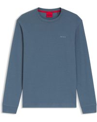 HUGO - Pyjama-Shirt Aus Baumwoll-Mix Mit Waffelstruktur - Lyst