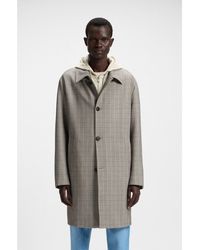BOSS - Classic-Fit Coat With Check Pattern - Lyst