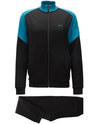 BOSS Regular-fit Tracksuit With Colour-blocking - Black