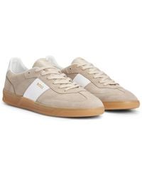 BOSS - All-Gender Sneakers Aus Veloursleder Und Leder Mit Branding Und Schnürung - Lyst