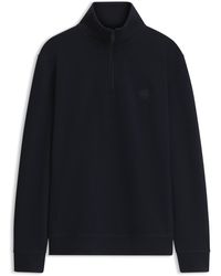BOSS - Cotton-Terry Sweatshirt With Zip Collar - Lyst