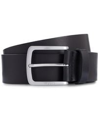 BOSS - Riem Van Italiaans Leer Met Logogravure Op Gesp - Lyst
