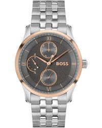 BOSS - Principle Master-Textured-Dial Watch With Multi-Link Bracelet - Lyst