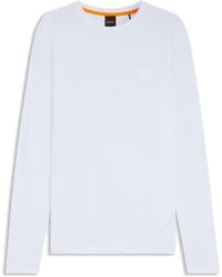 BOSS - T-Shirt Aus Baumwoll-Jersey Mit Logo-Aufnäher - Lyst