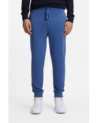 HUGO - Cotton-Terry Tracksuit Bottoms With Contrast Logo - Lyst