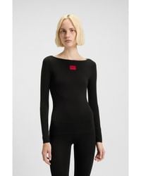 HUGO - Thermal Slim-Fit Top With Logo Label - Lyst