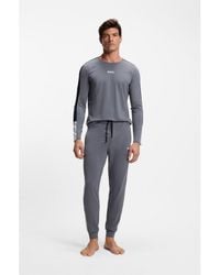 BOSS - Cotton-Blend Pyjama Set With Contrast Inserts - Lyst