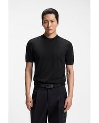BOSS - Merino-Wool Knit T-Shirt - Lyst