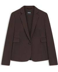 BOSS - Slim-Fit Blazer Met Schuine Figuurnaden - Lyst