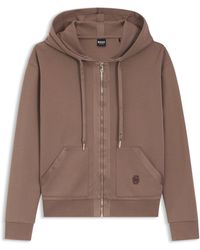 BOSS - Hoodie Van Een Katoenmix Met Rits En Double B-Monogram - Lyst