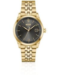 BOSS - Langford-Dial Watch With Five-Link Bracelet - Lyst