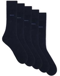 BOSS - Five-pack Of Cotton-blend Regular-length Socks - Lyst