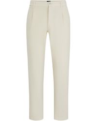 BOSS - Regular-Fit Hose aus strukturierter Stretch-Baumwolle - Lyst