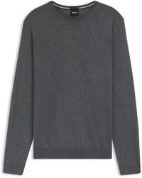 BOSS - Slim-fit Sweater In Virgin Wool With Crew Neckline - Lyst