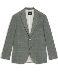 BOSS - Regular-Fit Sakko Aus Kariertem Woll-Mix - Lyst