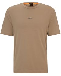 BOSS - Relaxed-Fit T-Shirt aus Stretch-Baumwolle mit Logo-Print - Lyst