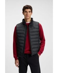 BOSS - Water-Repellent Gilet With Logo Patch - Lyst