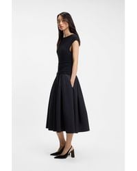 BOSS - Structured-Jersey Dress With Poplin Skirt - Lyst