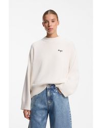 HUGO - Oversized-Fit Knitted Sweater With Script Logo - Lyst