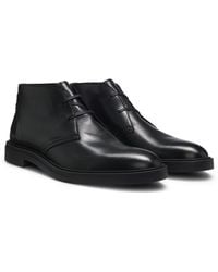 BOSS - Desert Boots En Cuir À Rayures Emblématiques - Lyst