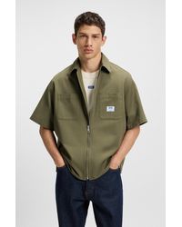 HUGO - Light Green Men's Casual Shirts Size M - Lyst