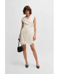 BOSS - Wrap-Front Dress - Lyst