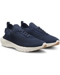 BOSS - Motion Trainers With Knitted Uppers And Leather Trims - Lyst