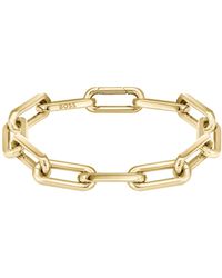 BOSS - Gold-tone Bracelet With Branded Link - Lyst
