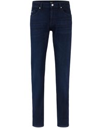 BOSS - Dunkelblaue Slim-Fit Jeans aus besonders softem italienischem Denim - Lyst